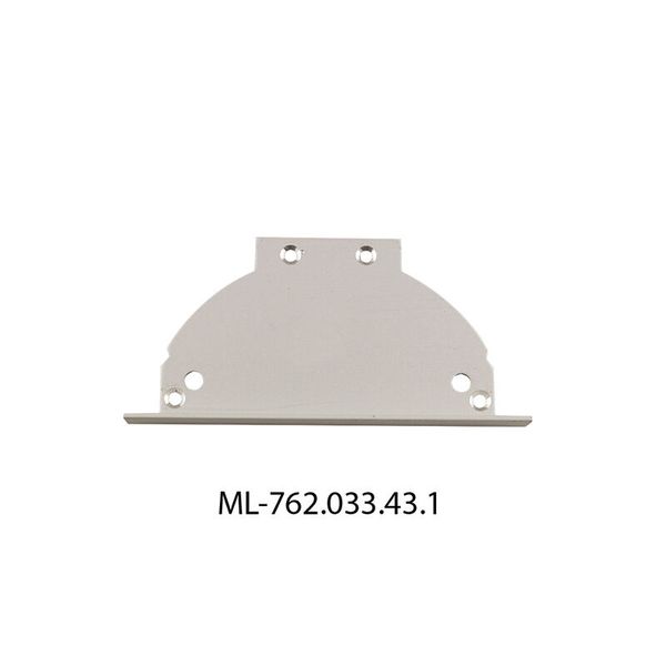 End cap with hole for AB, silver color, 1pc image 1