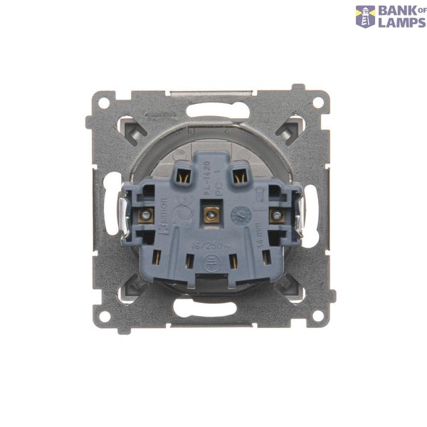 Double socket outlet with eaerthing and shutters - for Premium frames, (module), 16A, 250V, Screw, Bronze matt, metalic image 1