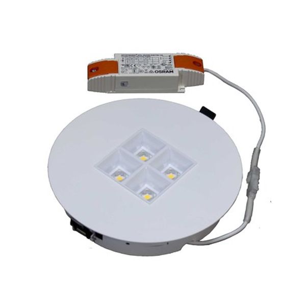 Light fitting SPMDO 1500, recesed, white body ø210mm, cut out 190mm, LED 840, 1x4 white optic, lenses 80° image 1