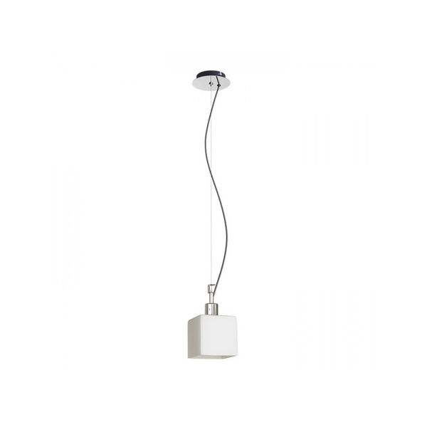 DADOS NEW pendant opal-colored glass/chrome 230V LED E27 11W image 1