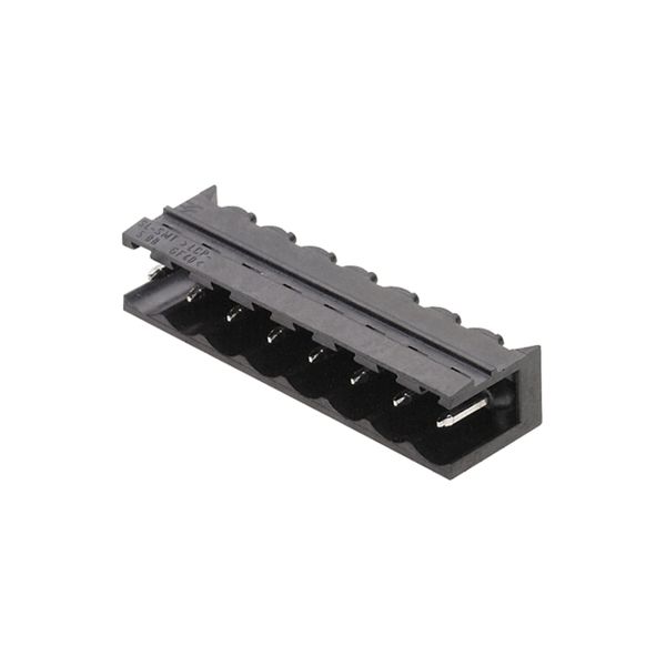 PCB plug-in connector, male header, open side, THT/THR solder connection, 5.08 mm, Number of poles: 9, 90°, Solder pin length (l): 3.2 mm, tinned, black, Box image 3