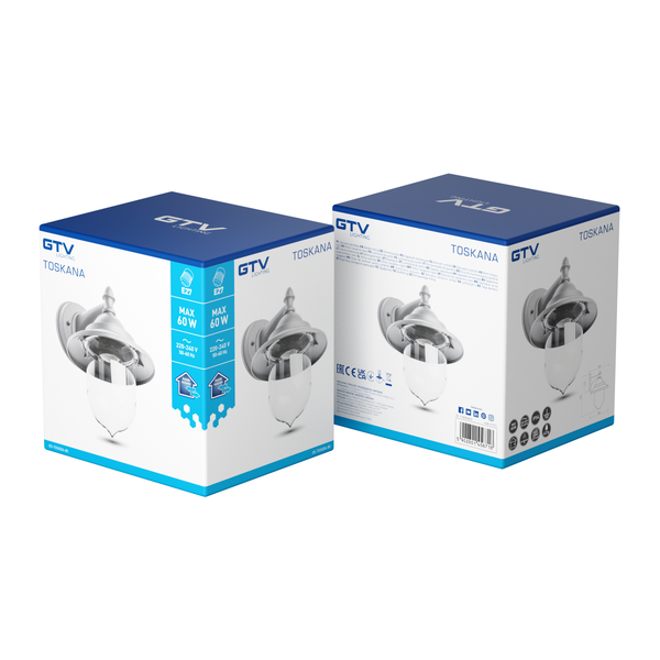 Facade luminaire TOSKANA, E27, max. 60 W, IP54, gray image 2