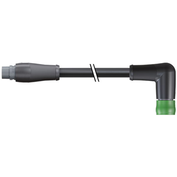MQ15 male 0° / MQ15 DC female 90° 48V DC type 2 PUR 6x2.5 bk 0,5m image 1