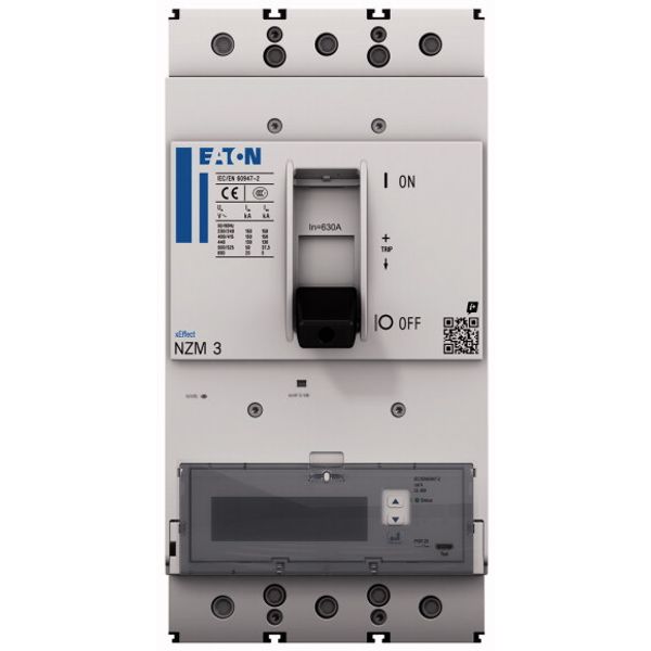 NZMH3-4-PX630/VAR-TAZ-AVE NZM3 PXR25 circuit breaker - integrated energy measurement class 1, 630A, 4p, variable, earth-fault protection, ARMS and zone selectivity, withdrawabl image 1