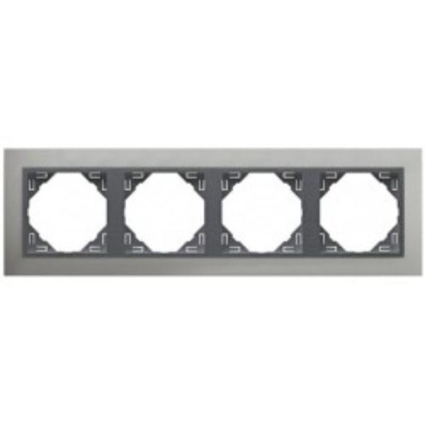 FOUR-GANG FRAME ALUMINIUM/GRAY image 1