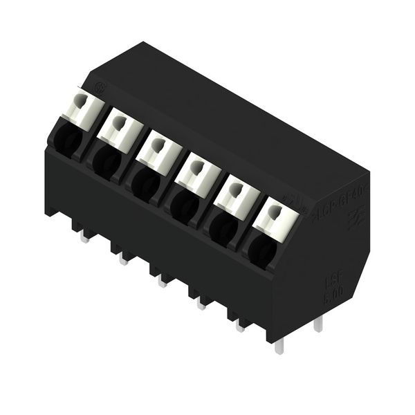 Printed circuit board terminals, 5.00 mm, Number of poles: 6, 135°, Solder pin length (l): 3.5 mm, black, PUSH IN with actuator, Clamping range, max. : 1.5 mm², Tube image 3