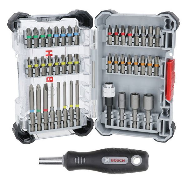 45pcs Pick and Click screwdriver bit set with handle image 1