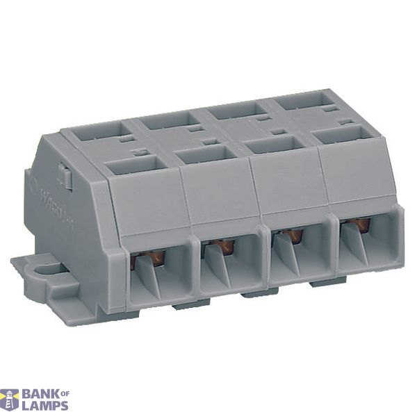 4-conductor terminal strip without push-buttons with fixing flanges gr image 1