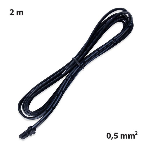 Connection cable with MP connector (plug), 2m 0.5mm2, black, free end 5mm image 1