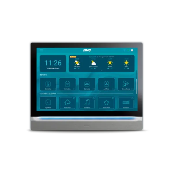 MONITOR WITH 10" TOUCH SCREEN DISPLAY FOR V44 SMART SYSTEM. LAN + WI-FI CONNECTION, NATURAL BRUSHED ALUMINUM COLOR (ALS). image 1