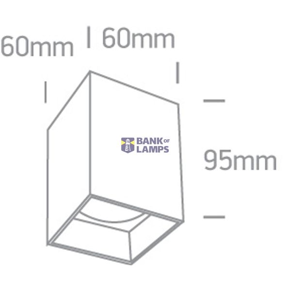 BLACK GU10 10W DARK LIGHT SQUARE image 3