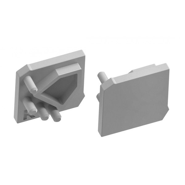 Plug for corner surface-mounted profile GLAX (with triangular diffuser) left 5pcs.+right, (set of 10 pcs.), gray image 1