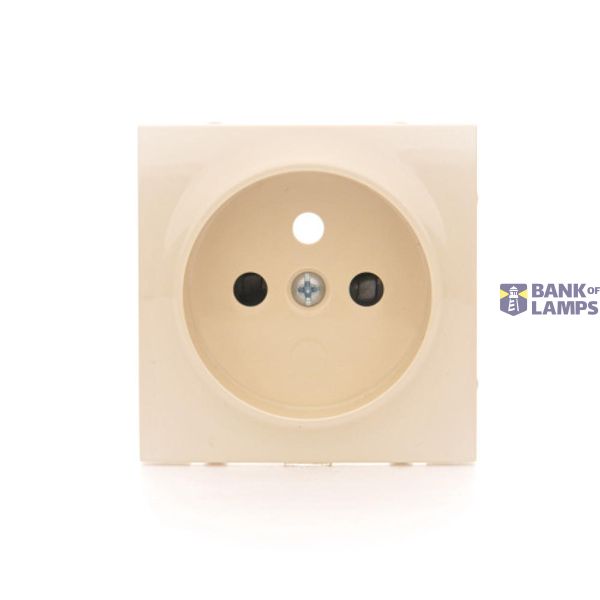 Cover for single socket outlet with earthing, cream white/electro white image 1