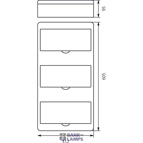 Surface-mounted distribution board RN-36/B Fala (N+PE) image 2