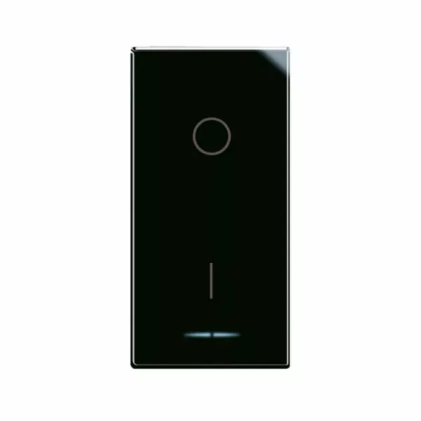 Switch with gem, Life S44, Black color, 2P 16AX illuminable - glossy finish - 1 Mod. image 1