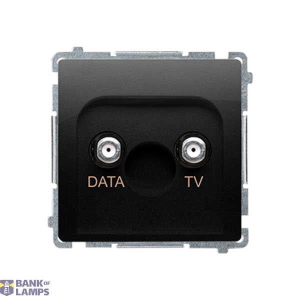 TV-DATA aerial socket, atten.: 5dB, black matt image 1
