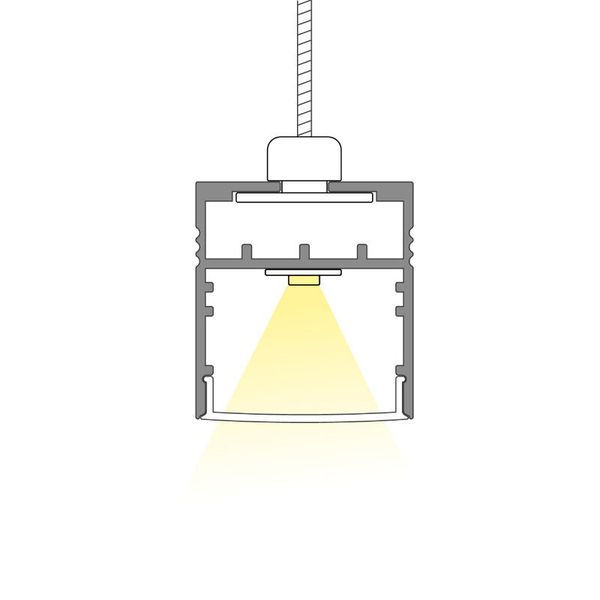 Hanging aluminum profile ZN, 23x25mm, Whitey diffusion, 2m image 1