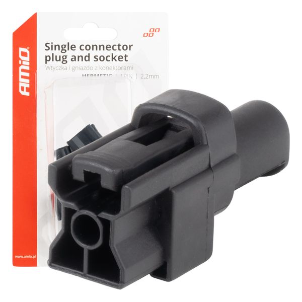 Connector plug and socket set 1 PIN 2.2mm AMIO-04345 image 1