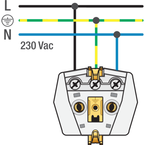 Base for socket outlet with side earthing, flush-mounting depth 28.5 m image 2