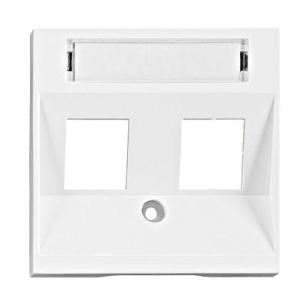 Cover for 2*RJ45 Toolless Line jacks, white image 1