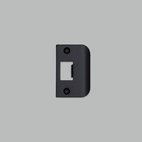 STRIKE PLATE KIT / D SHAPED / STANDARD DOOR / BLACK image 1