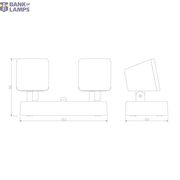 Zeta LED Square Double PIR 20W 1300lm 3000K IP54 anthracite image 3