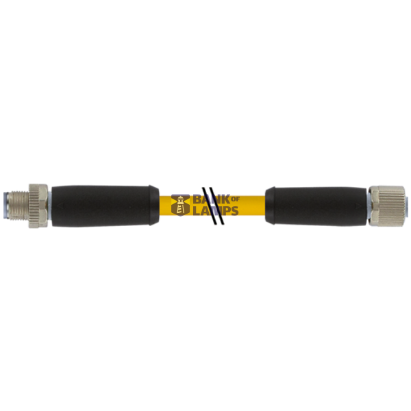 M12 Power L-coded 5pol. male 0° / female 0° TPE  ye, IEC 20m image 3