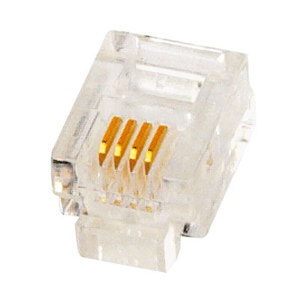 RJ11 Plug for crimping, unshielded 6/4, Telephony image 1