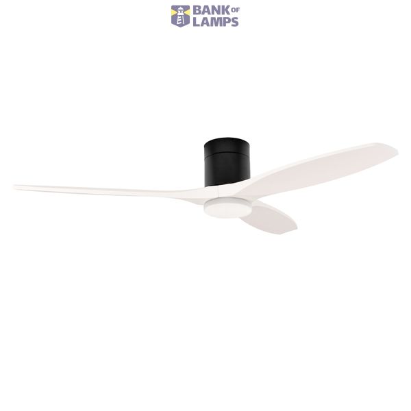 Fan Stem Evo ø1220mm Tube Black with White Blades White LED 2875 SW 3000-4000-5000K ON-OFF image 1