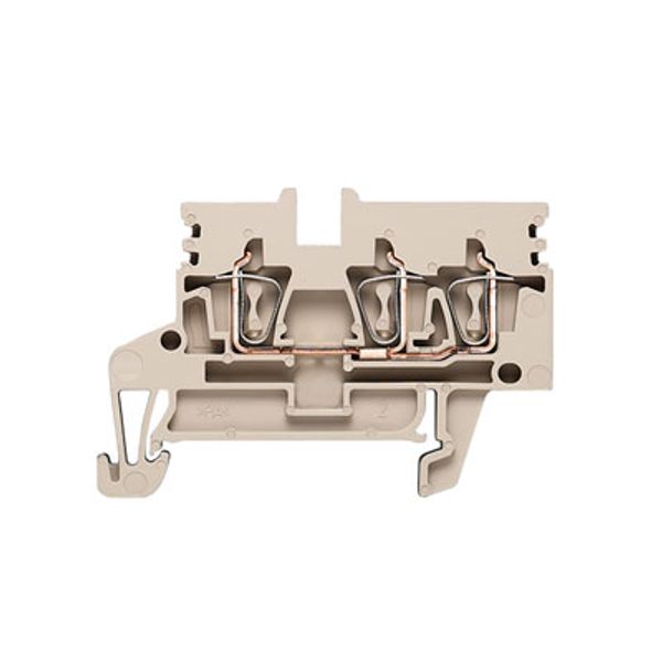 Feed-through terminal, Tension-clamp connection, 2.5 mm², 800 V, 24 A, dark beige image 1