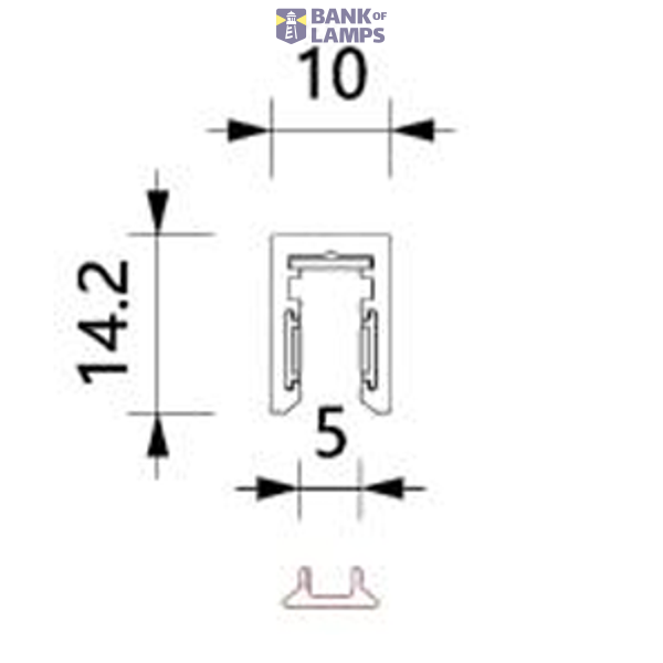 2.0 m, 2-Wire Magnetic Track 24V DC, Black, Surface mounted image 2