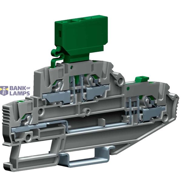 Insert terminal with fuse holder, 2-level, 2.5 mm², gray. image 1