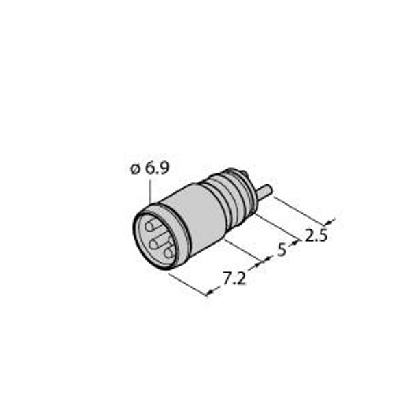 Round connector M8 x 1 / Ø 8 mm Ø 8 mm flange connector, snap-on type   ESP3SL image 1