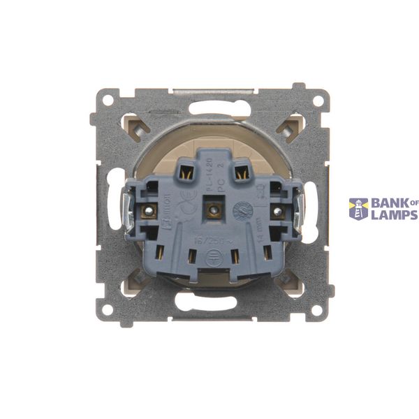 RJ12 single telephone socket, (module), Bronze matt, metalic image 1