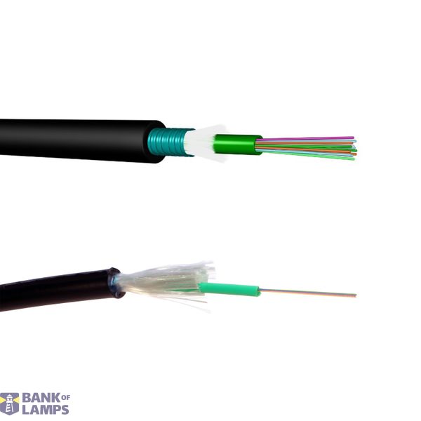 Fiber cable OS2 loose tube 4 cores outdoor corrugated steel tape PE image 2