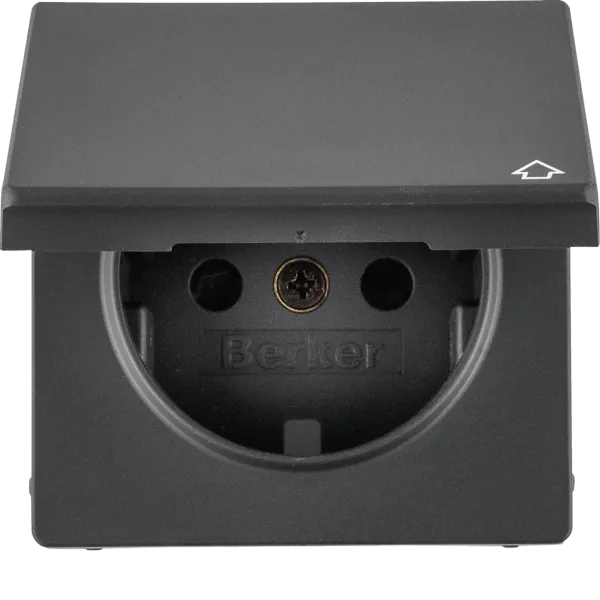 Q.x - esplh. Schuko with lid, anthracite image 1