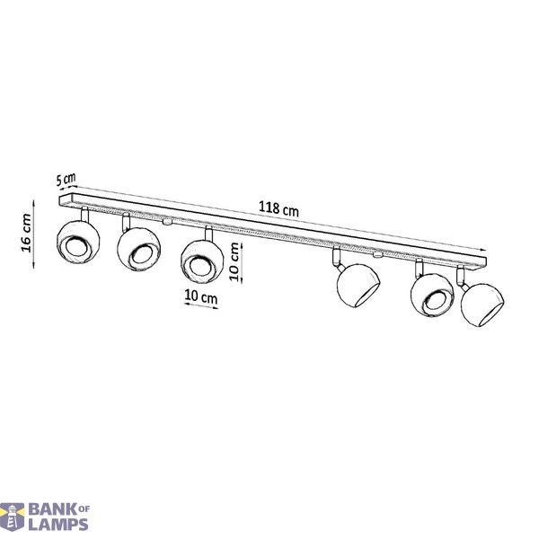 CEILING LAMP OCULARE 6L WHITE GU10 6X40W IP20 image 7