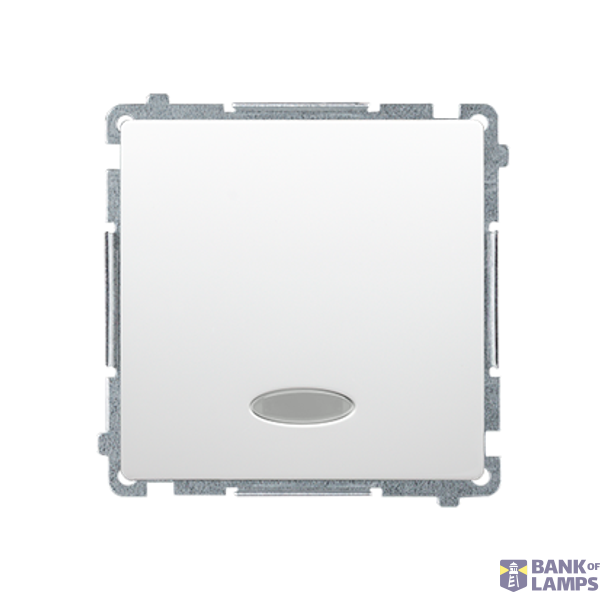 Intermediate switch with indicator light without pictogram, LED not replaceable Color: blue, (module), 10AX, quick connection, white image 1