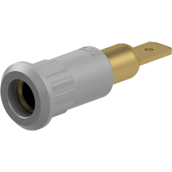 4 mm socket, plug-in connection, mounting Ø 8.2 mm, gray, 64.3010-28 image 1
