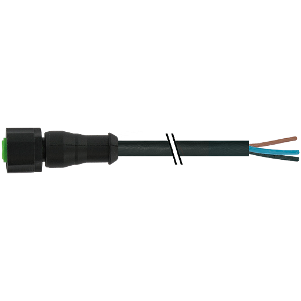 M12 female 0° A-cod. with cable Lite PUR 5x0.34 bk  7.5m image 1