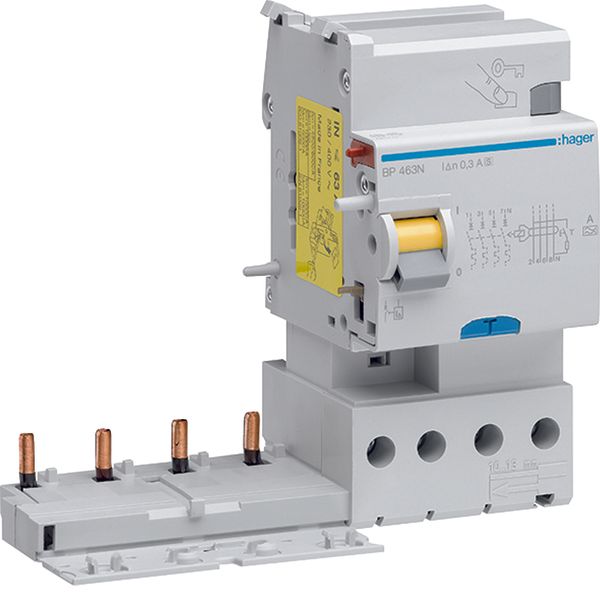 Earth leakage add-on block 4P 63A 300mA A S Class image 1