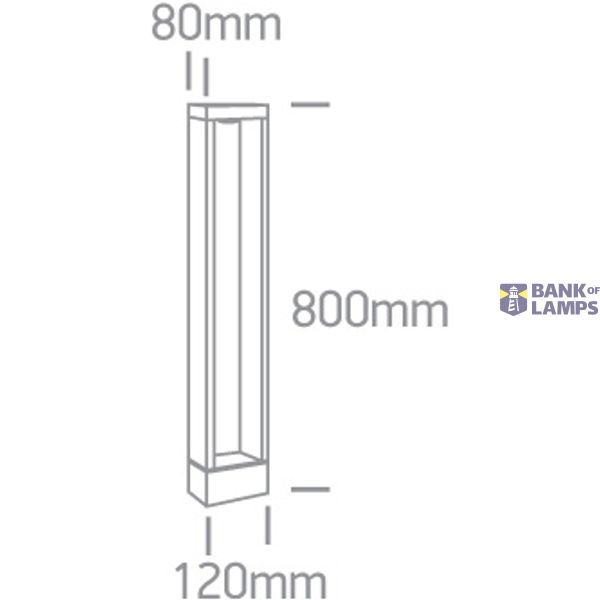 BLACK BOLLARD 80cm 10W CCTV IP65 230V image 2