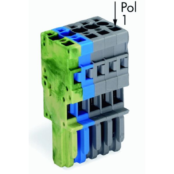 1-conductor female connector CAGE CLAMP® 4 mm² green-yellow, blue, gra image 3