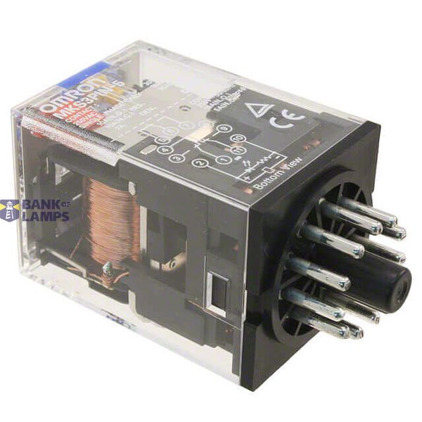 Relay, plug-in, 11-pin, 3PDT, 10 A, mech & LED indicator, test button MKSN8567B image 3