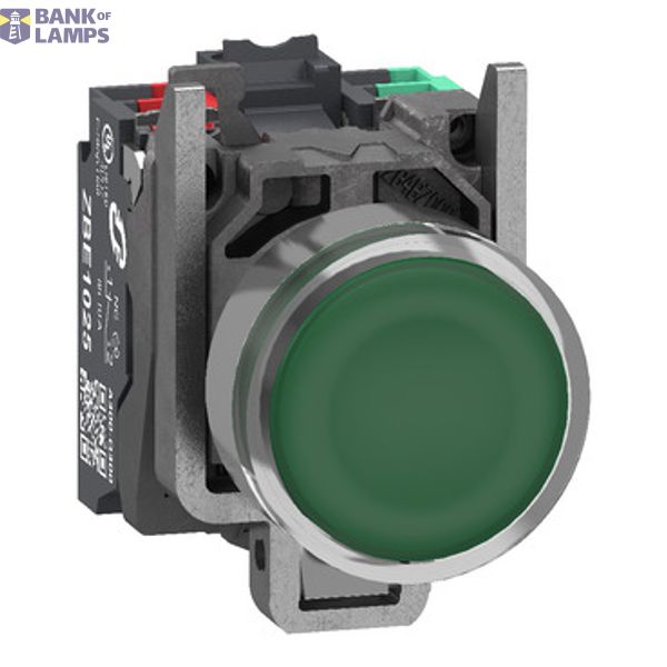 Metal ill PB 24V green 1NO + 1NC Push-in image 1