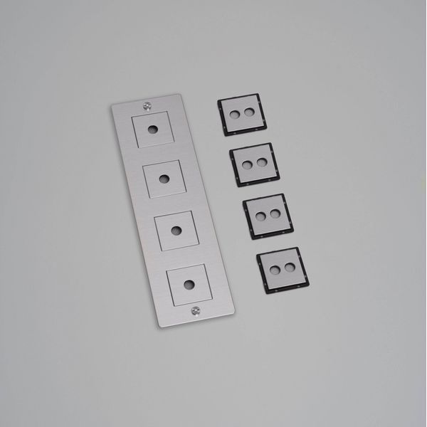 4G WALL PLATE / VERTICAL / WITH INFILLS / WITHOUT LOGO / STEEL image 1