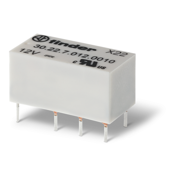 Subminiature DIL relay, 2CO, 3A/125V, 24VDC standard, 400 mW/AgNi+Au (30.22.9.024.0010) image 1