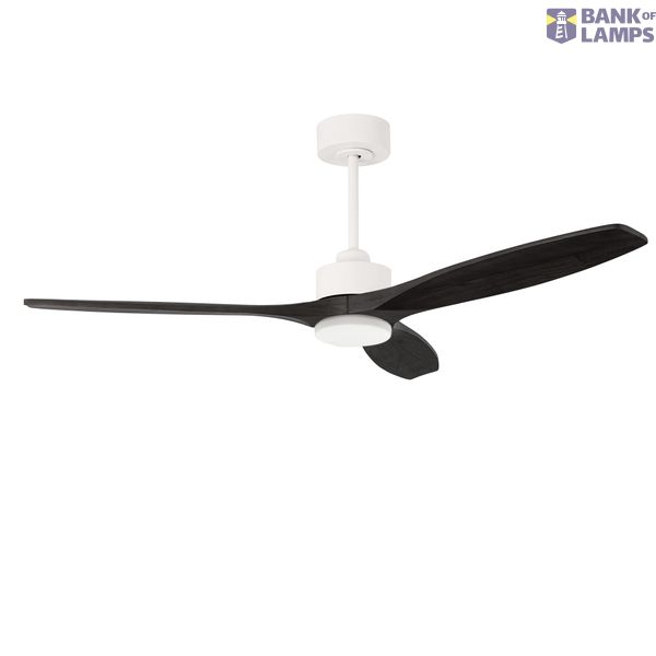 Fan Stem Evo ø1220mm White with Black Blades Black LED 2875 SW 3000-4000-5000K ON-OFF image 1