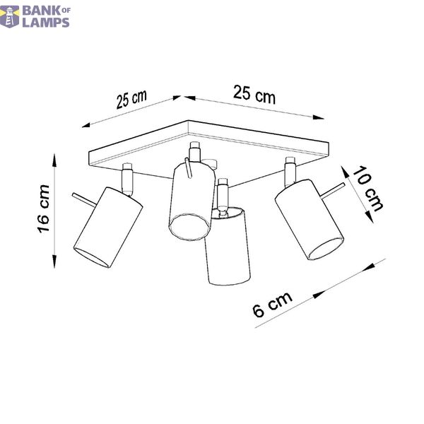 CEILING LAMP RING 4 GREY GU10 4X40W IP20 image 6
