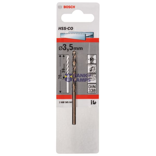 Metal drill bits HSS-Co, DIN 338 3,5 x 39 x 70 mm 1 pcs. image 2
